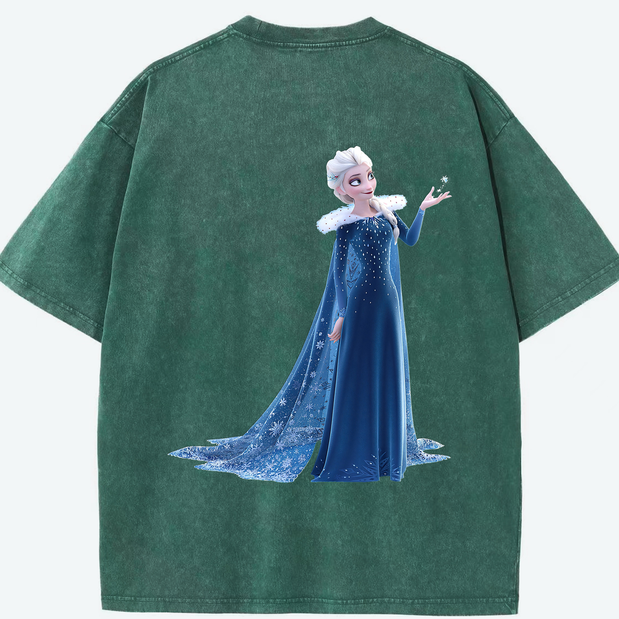 （画像用） アナと雪の女王 アンナ エルサ Frozen Anna Elsa 綿100% ヴィンテージ風 半袖Tシャツ（背面プリント）